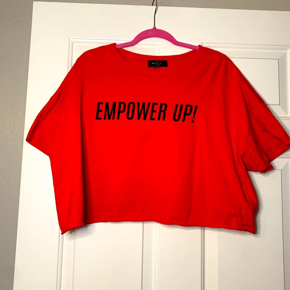 Red empower up crop top!
